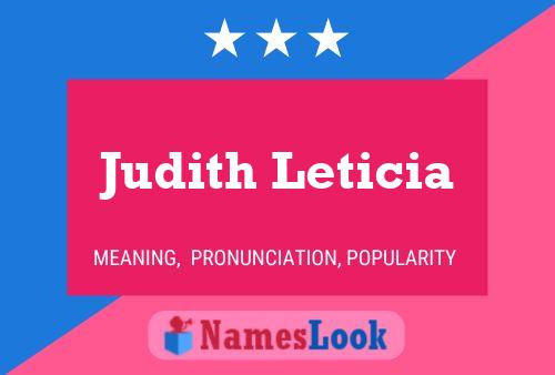 Affiche de nom Judith Leticia