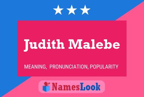 Affiche de nom Judith Malebe