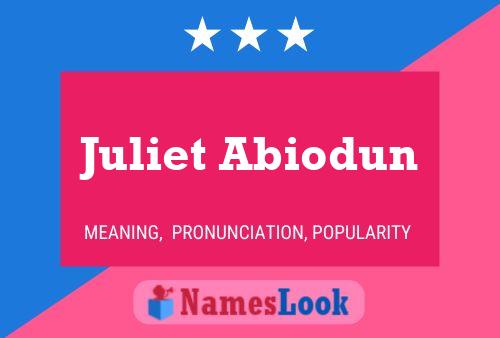 Affiche de nom Juliet Abiodun