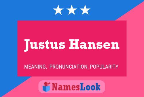 Affiche de nom Justus Hansen