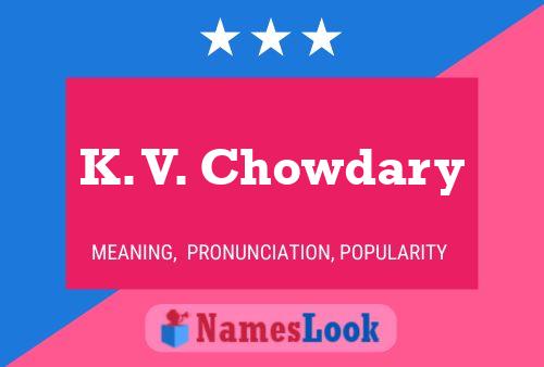 Affiche de nom K. V. Chowdary