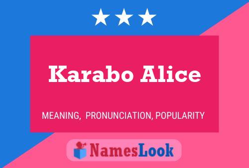 Affiche de nom Karabo Alice