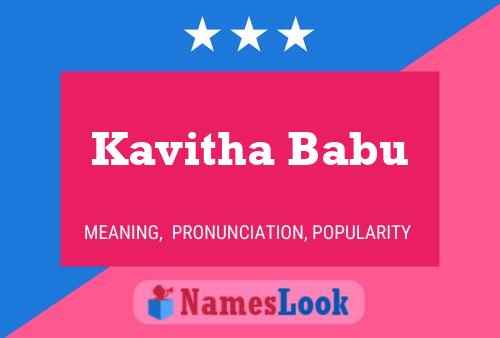 Affiche de nom Kavitha Babu