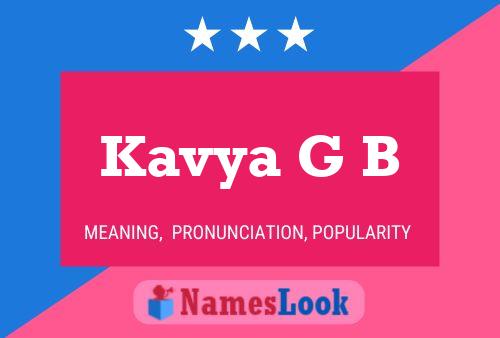 Affiche de nom Kavya G B