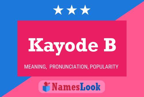 Affiche de nom Kayode B