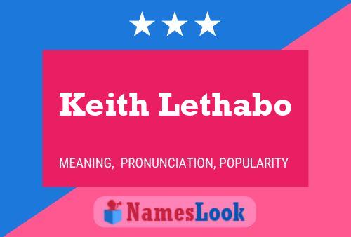 Affiche de nom Keith Lethabo