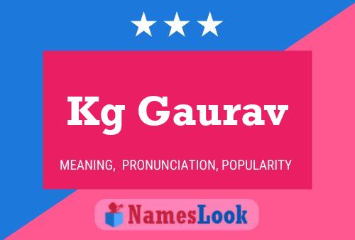 Affiche de nom Kg Gaurav