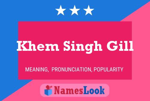 Affiche de nom Khem Singh Gill