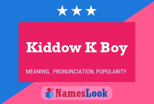 Affiche de nom Kiddow K Boy