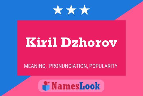 Affiche de nom Kiril Dzhorov