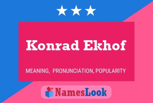 Affiche de nom Konrad Ekhof