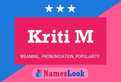 Affiche de nom Kriti M