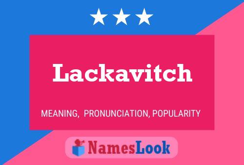 Affiche de nom Lackavitch