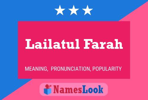 Affiche de nom Lailatul Farah