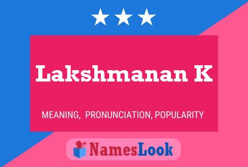 Affiche de nom Lakshmanan K