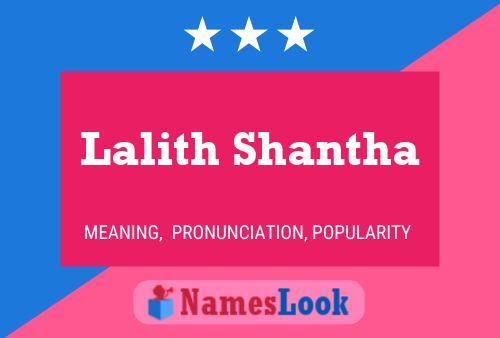 Affiche de nom Lalith Shantha