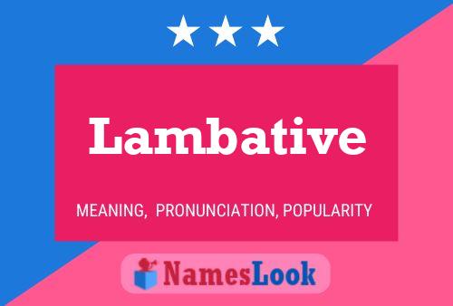 Affiche de nom Lambative