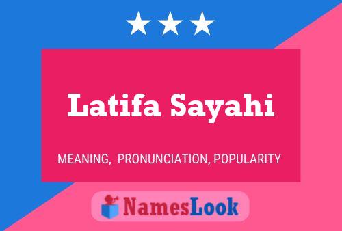 Affiche de nom Latifa Sayahi