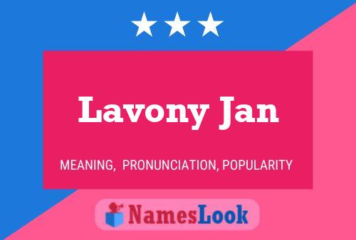 Affiche de nom Lavony Jan