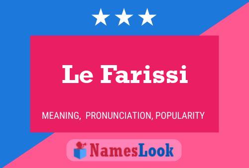 Affiche de nom Le Farissi