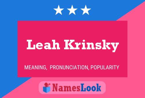 Affiche de nom Leah Krinsky