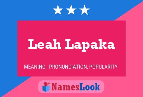 Affiche de nom Leah Lapaka