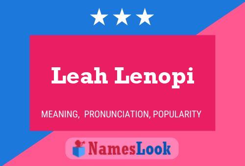 Affiche de nom Leah Lenopi