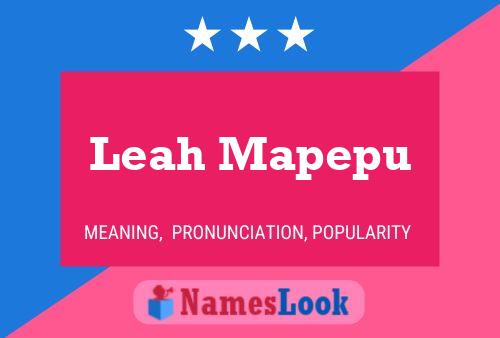 Affiche de nom Leah Mapepu