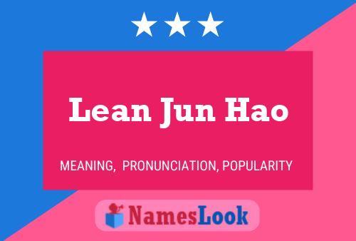 Affiche de nom Lean Jun Hao