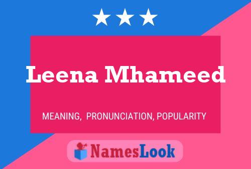 Affiche de nom Leena Mhameed