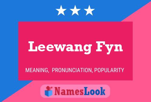 Affiche de nom Leewang Fyn