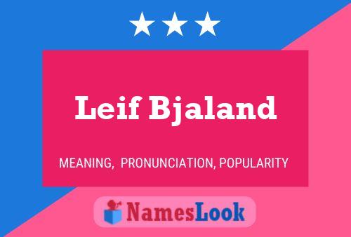 Affiche de nom Leif Bjaland