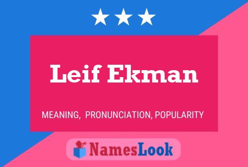 Affiche de nom Leif Ekman