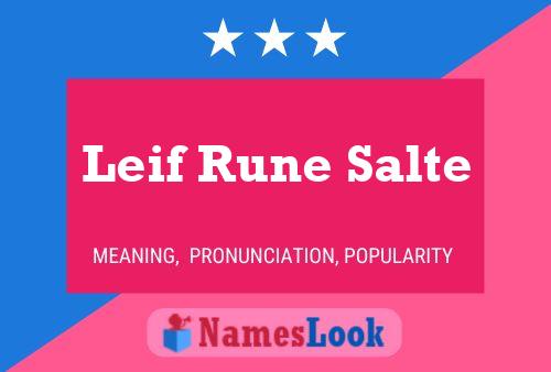 Affiche de nom Leif Rune Salte