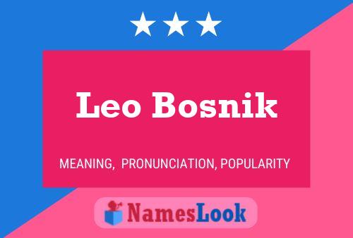 Affiche de nom Leo Bosnik