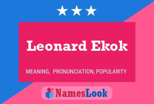 Affiche de nom Leonard Ekok