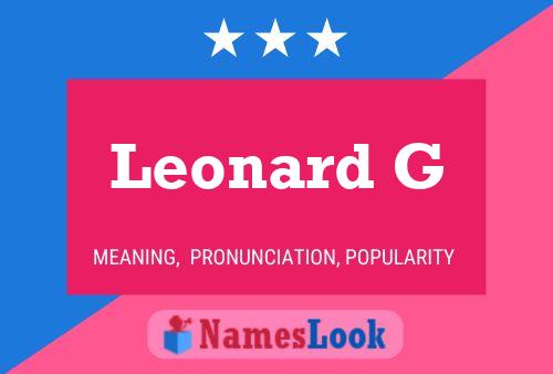 Affiche de nom Leonard G