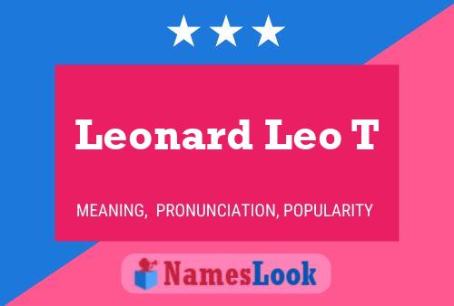 Affiche de nom Leonard Leo T