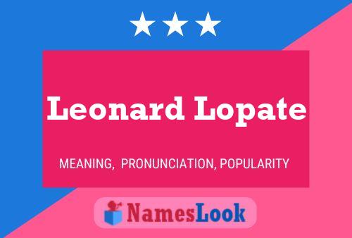 Affiche de nom Leonard Lopate