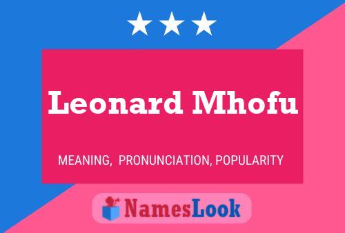 Affiche de nom Leonard Mhofu