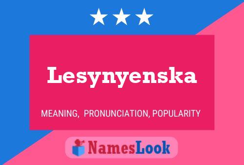 Affiche de nom Lesynyenska