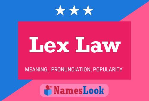 Affiche de nom Lex Law