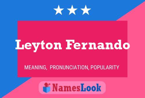 Affiche de nom Leyton Fernando