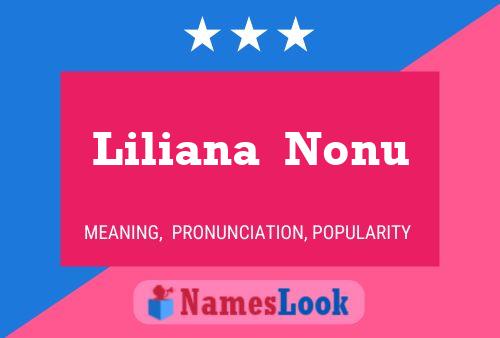 Affiche de nom Liliana  Nonu