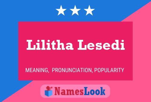 Affiche de nom Lilitha Lesedi