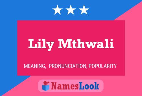 Affiche de nom Lily Mthwali