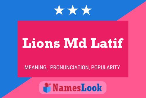 Affiche de nom Lions Md Latif