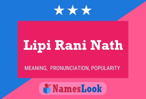 Affiche de nom Lipi Rani Nath