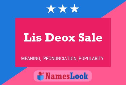 Affiche de nom Lis Deox Sale