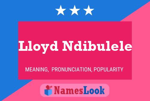 Affiche de nom Lloyd Ndibulele